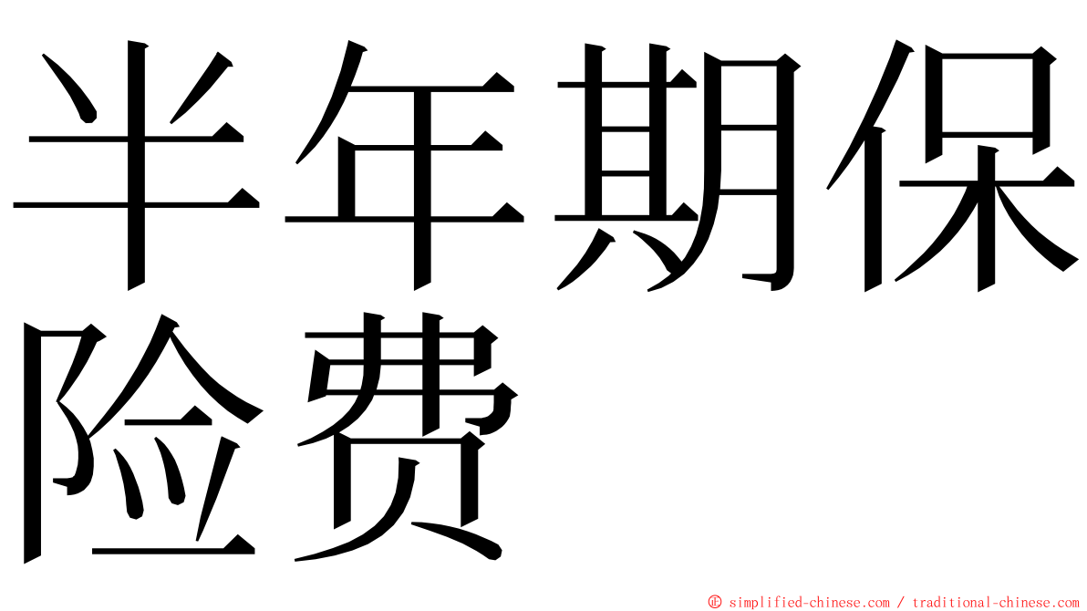 半年期保险费 ming font