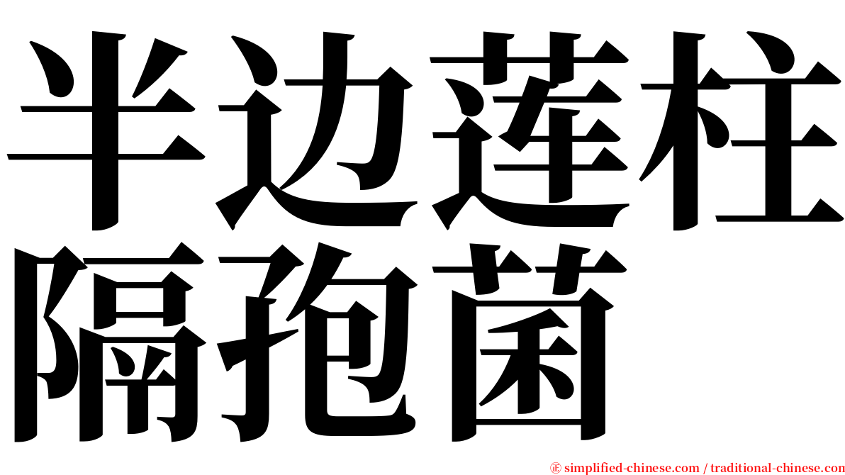 半边莲柱隔孢菌 serif font