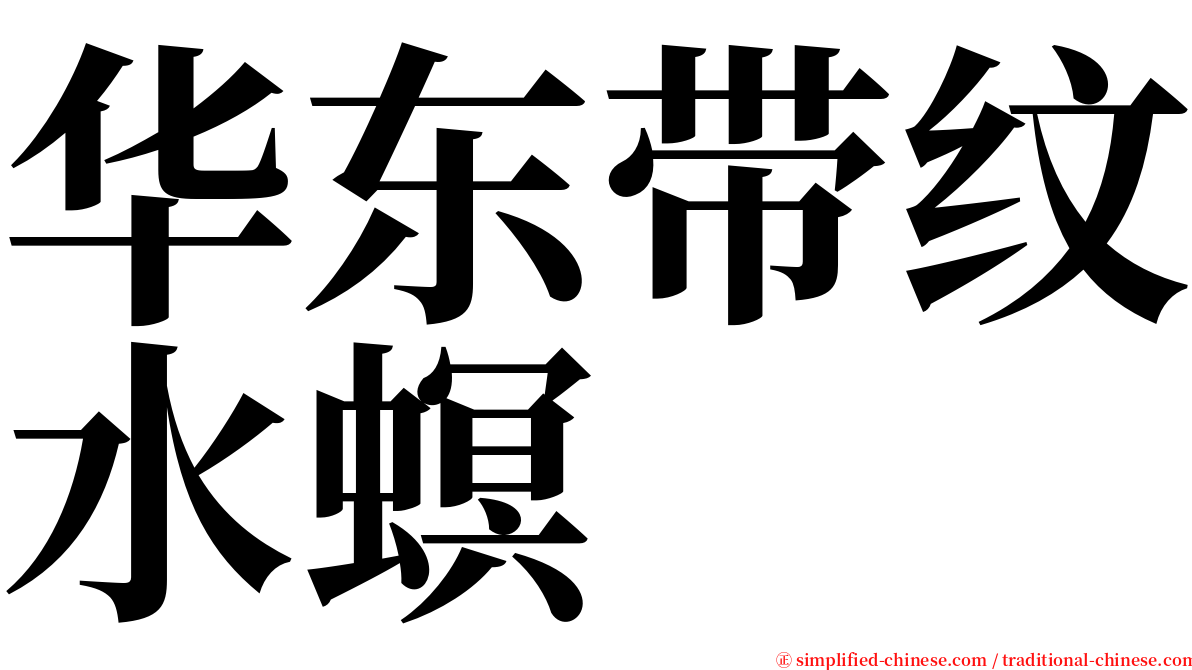 华东带纹水螟 serif font