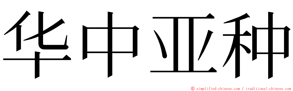 华中亚种 ming font