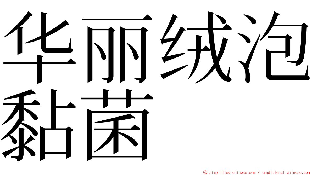 华丽绒泡黏菌 ming font