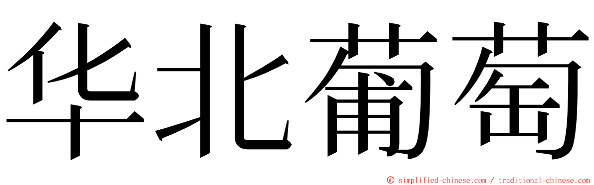 华北葡萄 ming font