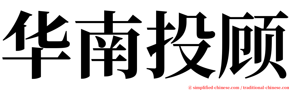 华南投顾 serif font