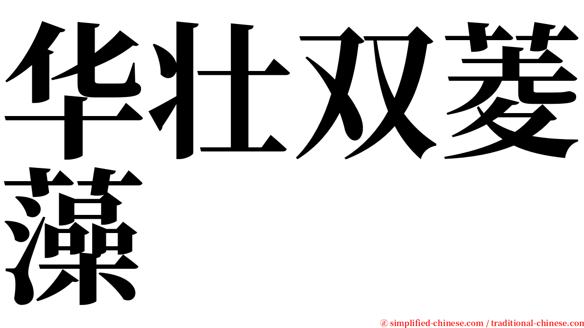 华壮双菱藻 serif font