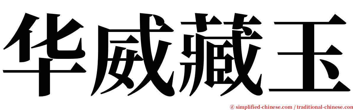 华威藏玉 serif font