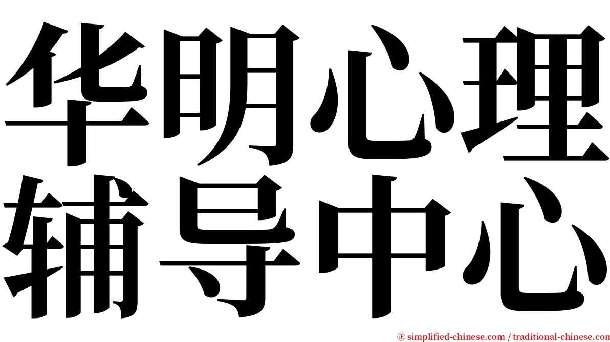 华明心理辅导中心 serif font