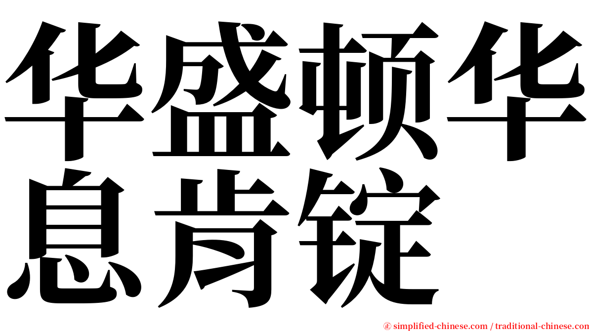 华盛顿华息肯锭 serif font