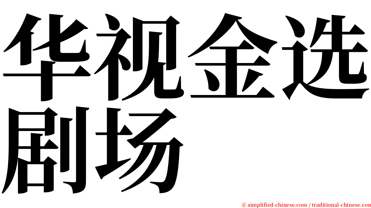 华视金选剧场 serif font