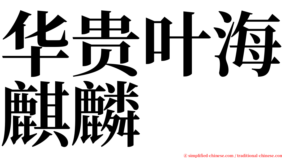 华贵叶海麒麟 serif font