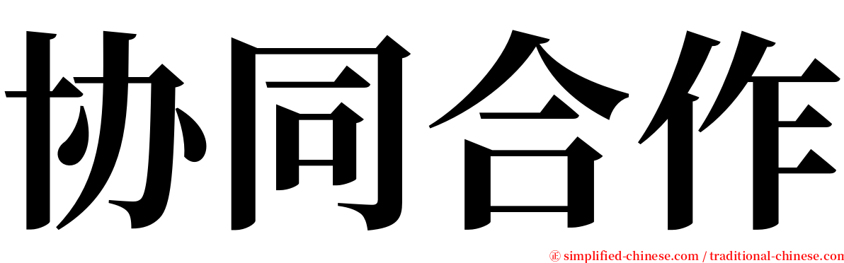 协同合作 serif font