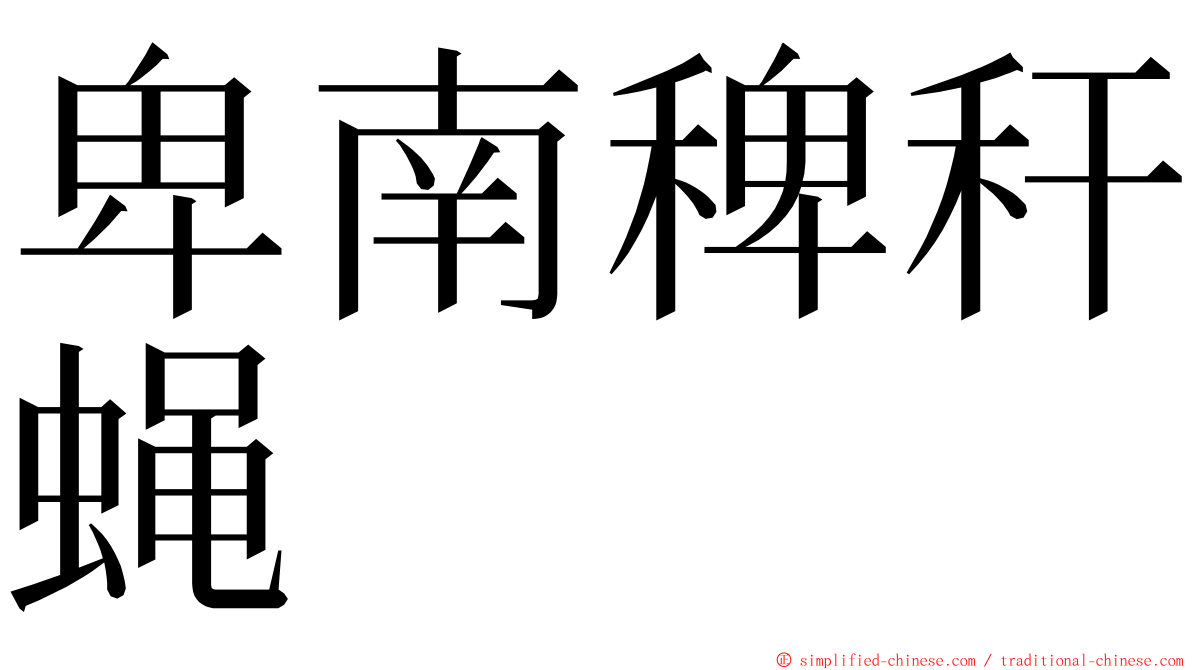 卑南稗秆蝇 ming font