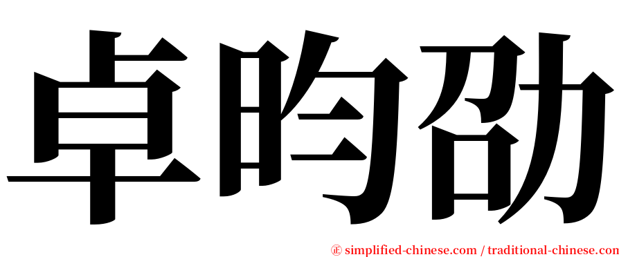 卓昀劭 serif font