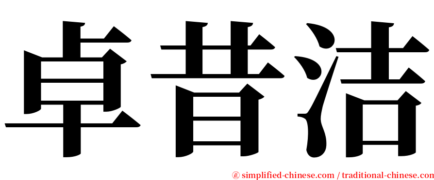 卓昔洁 serif font