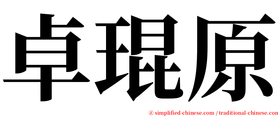 卓琨原 serif font