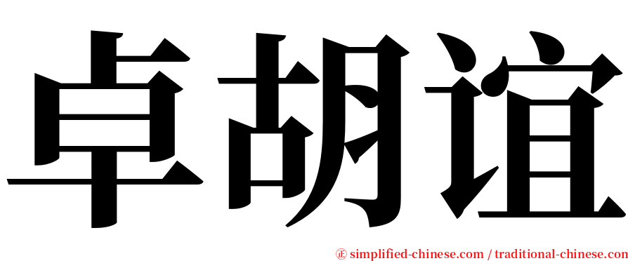 卓胡谊 serif font