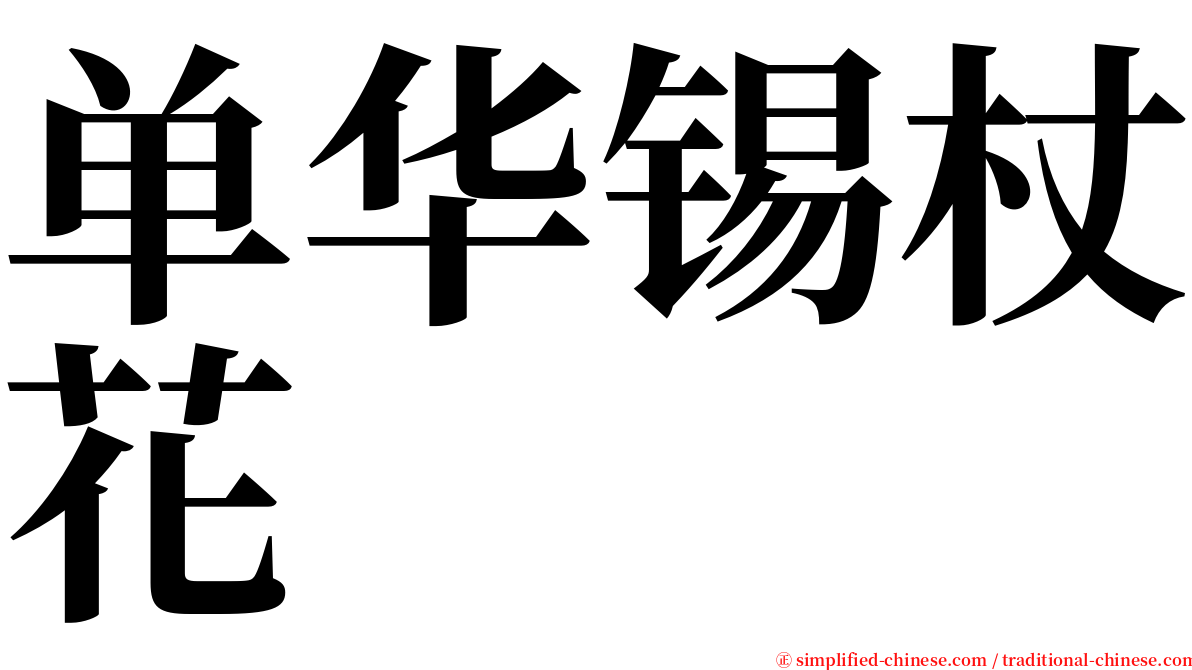 单华锡杖花 serif font