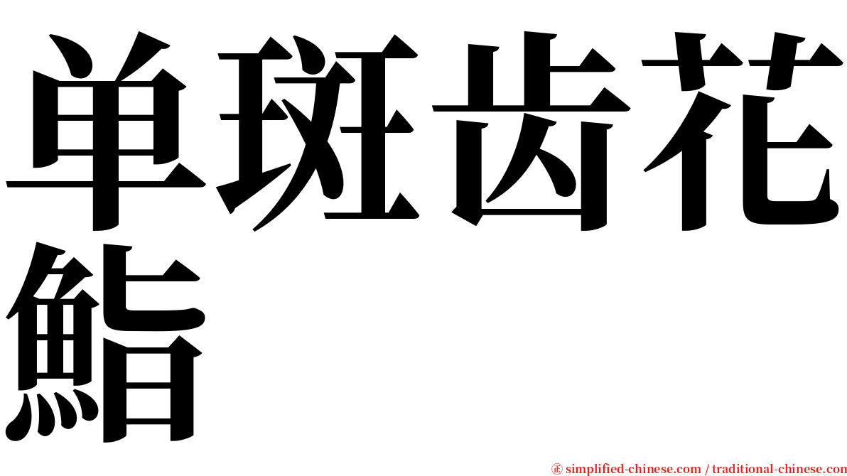 单斑齿花鮨 serif font
