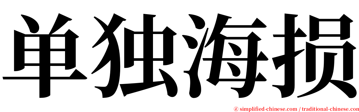 单独海损 serif font