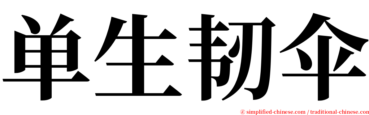 单生韧伞 serif font