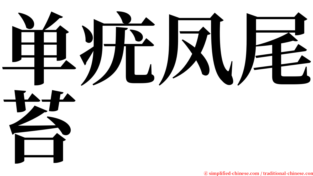 单疣凤尾苔 serif font