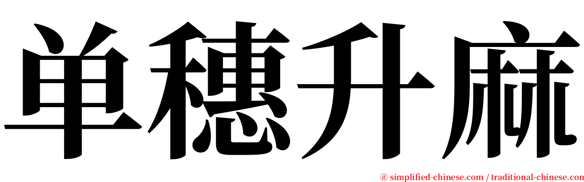 单穗升麻 serif font