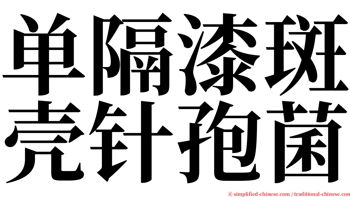 单隔漆斑壳针孢菌 serif font