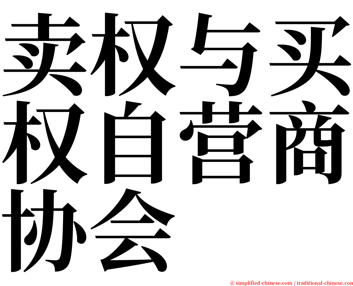 卖权与买权自营商协会 serif font