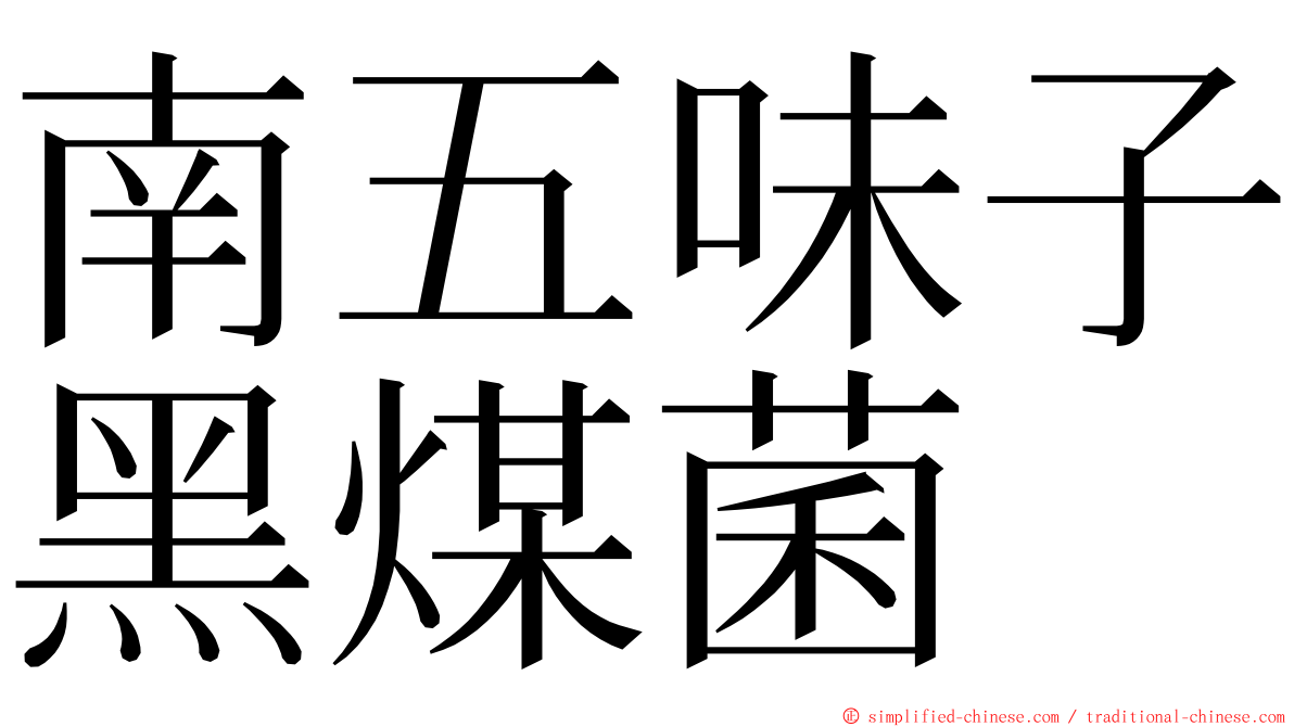 南五味子黑煤菌 ming font