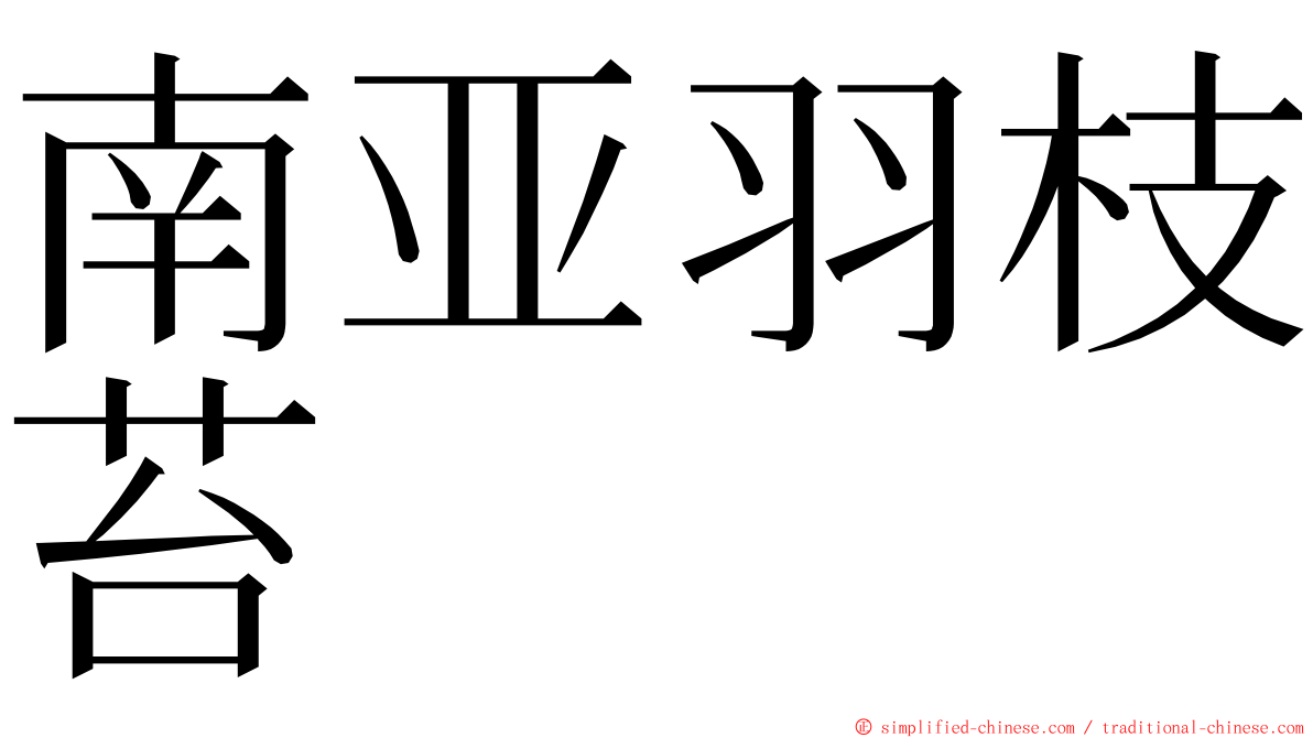 南亚羽枝苔 ming font