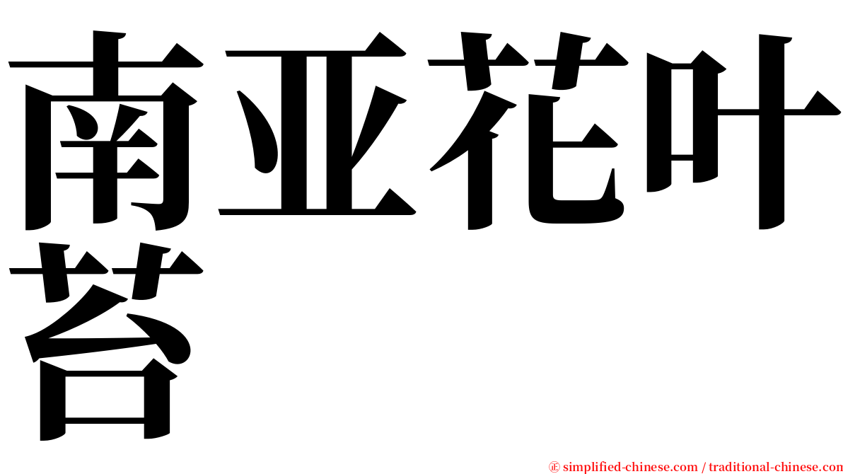 南亚花叶苔 serif font