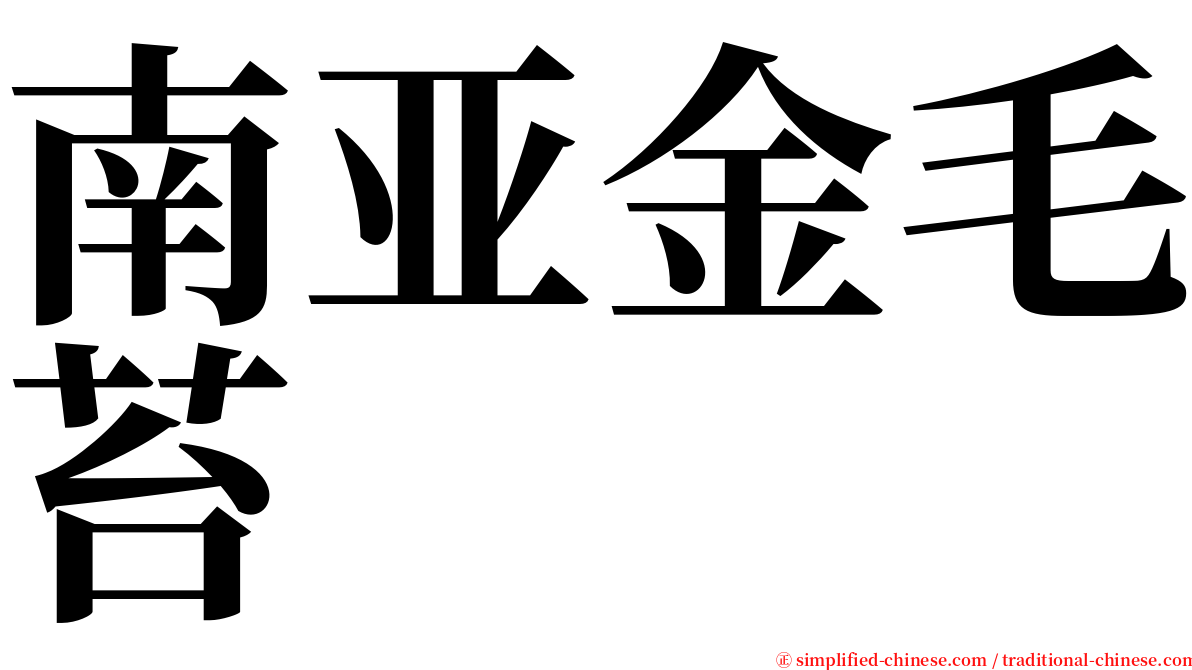 南亚金毛苔 serif font