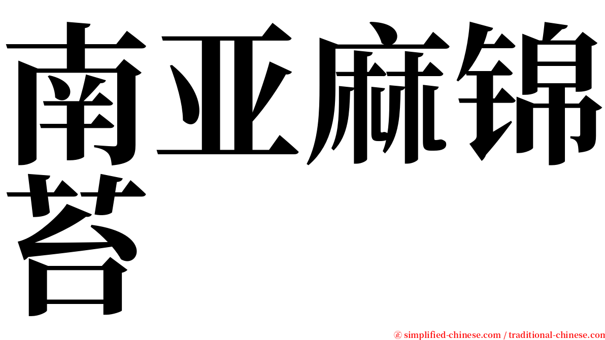 南亚麻锦苔 serif font