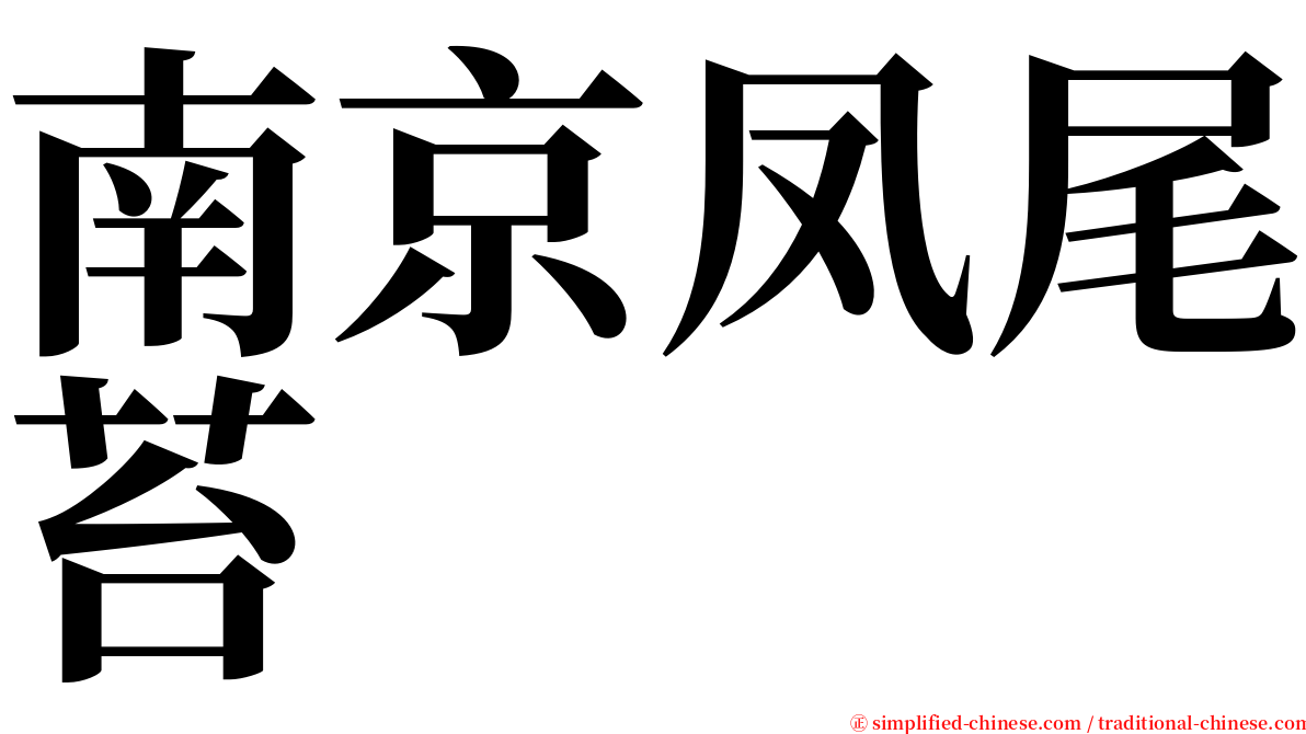 南京凤尾苔 serif font