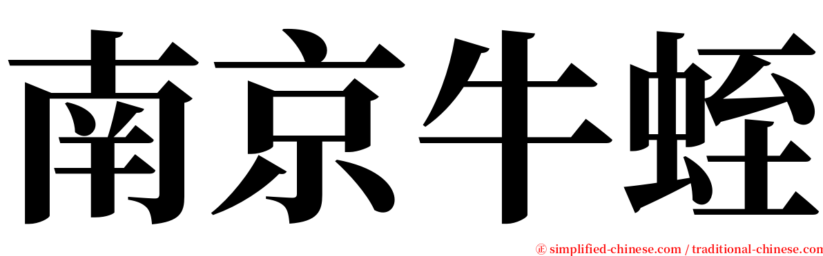 南京牛蛭 serif font