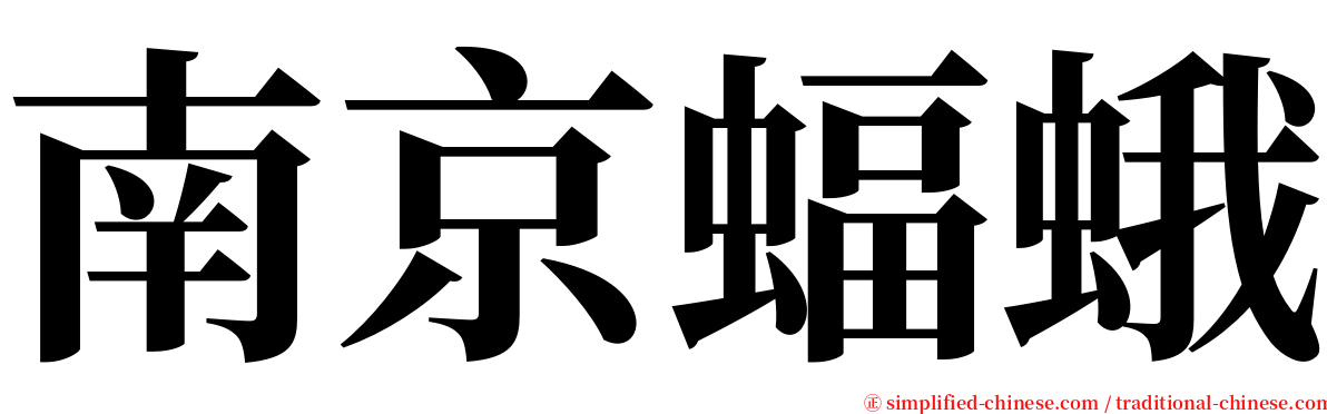 南京蝠蛾 serif font