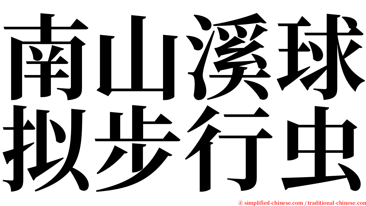 南山溪球拟步行虫 serif font