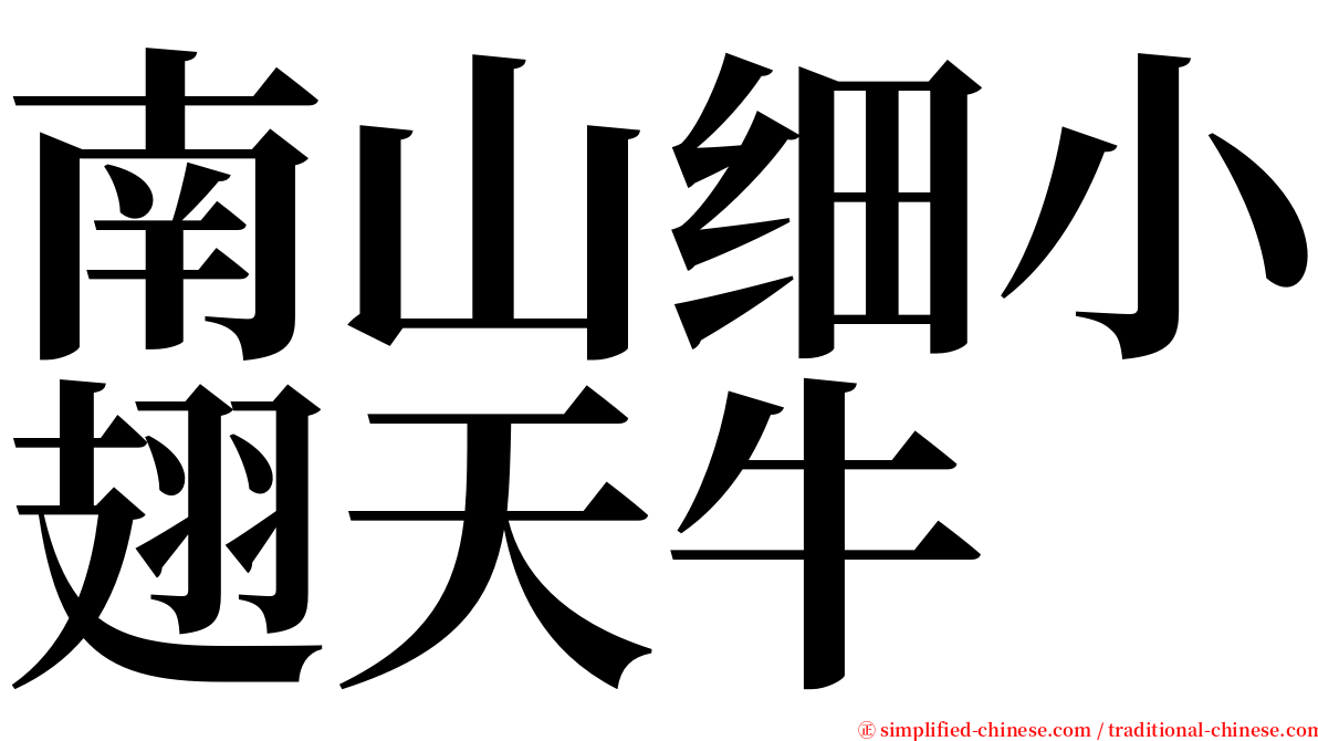 南山细小翅天牛 serif font