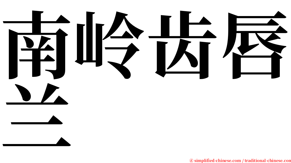 南岭齿唇兰 serif font