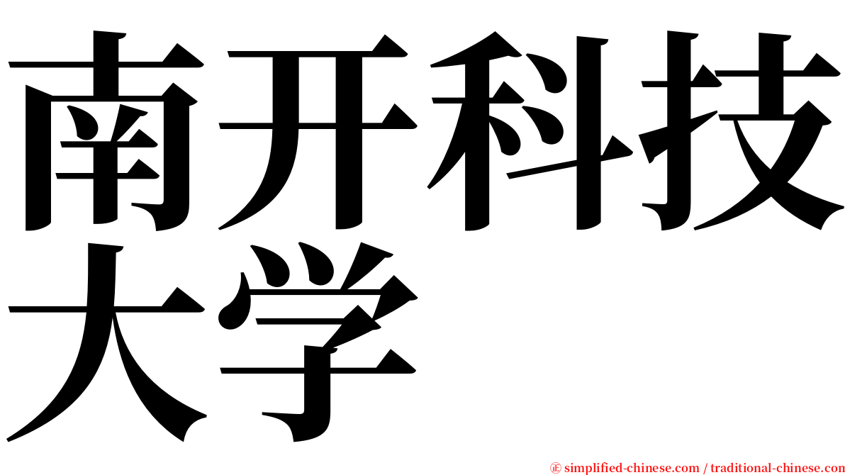 南开科技大学 serif font