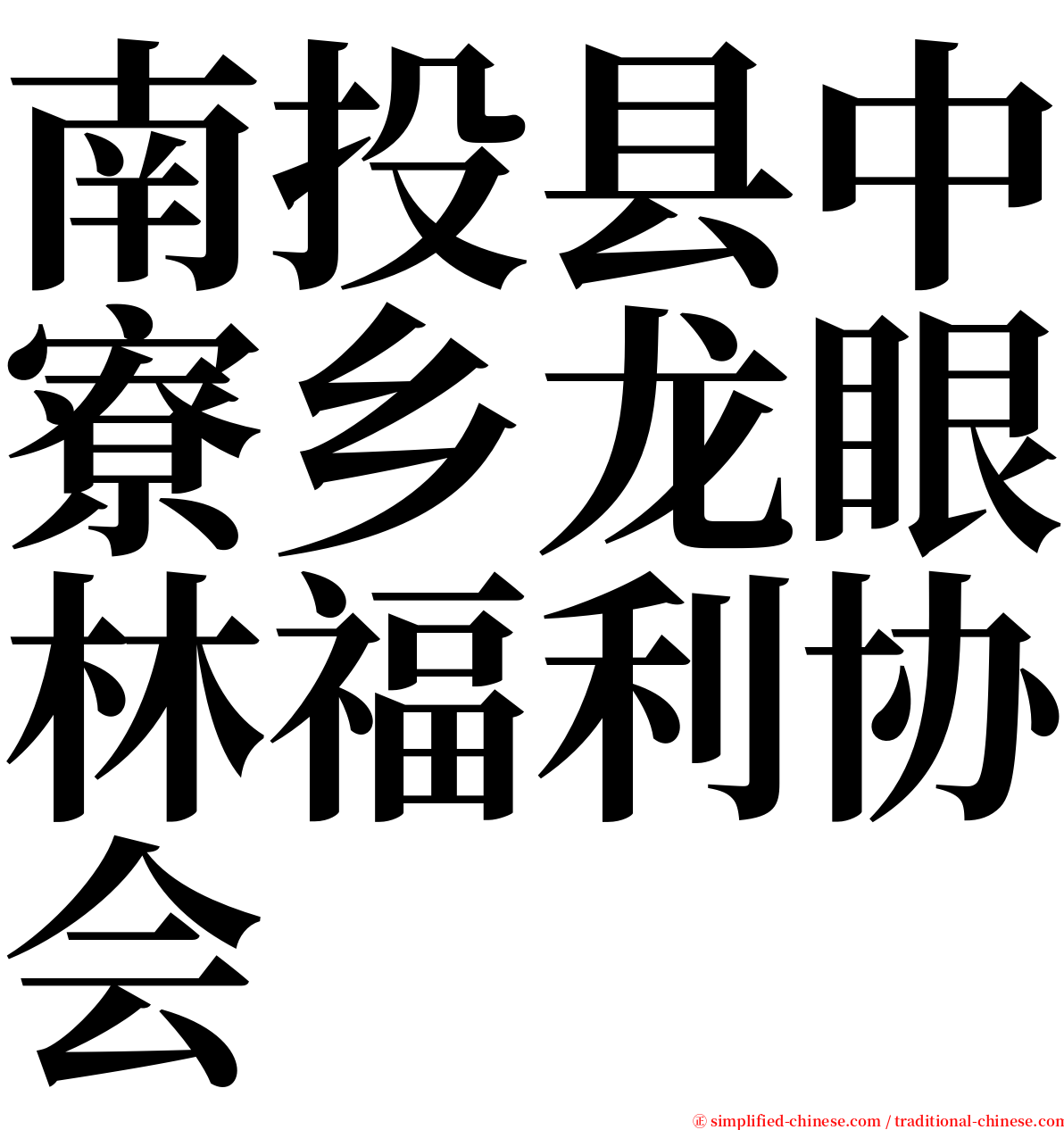 南投县中寮乡龙眼林福利协会 serif font