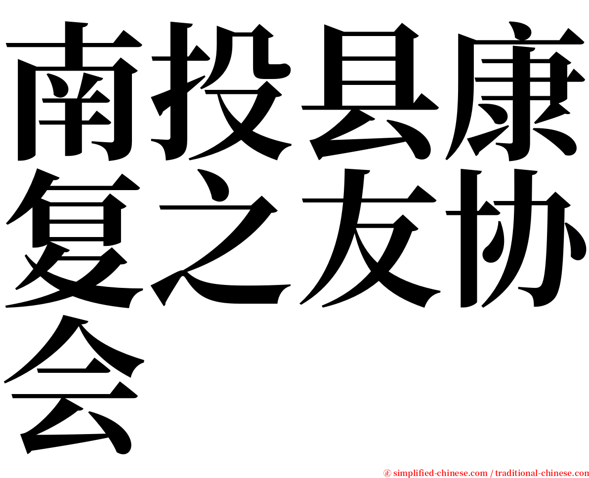 南投县康复之友协会 serif font