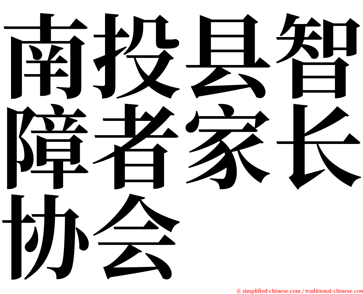 南投县智障者家长协会 serif font