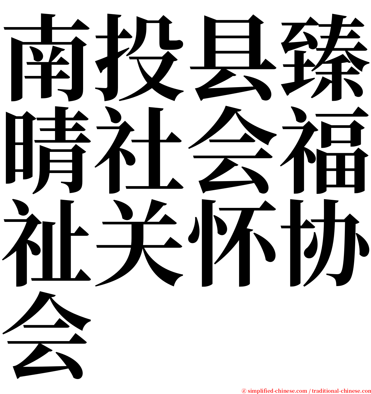 南投县臻晴社会福祉关怀协会 serif font