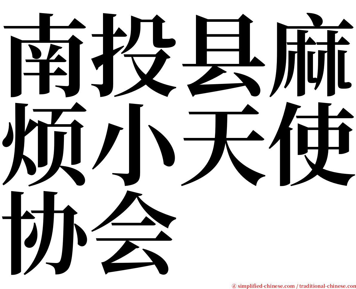 南投县麻烦小天使协会 serif font