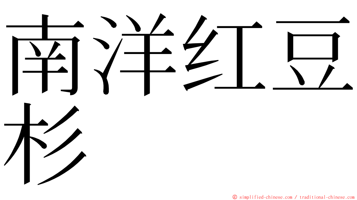 南洋红豆杉 ming font