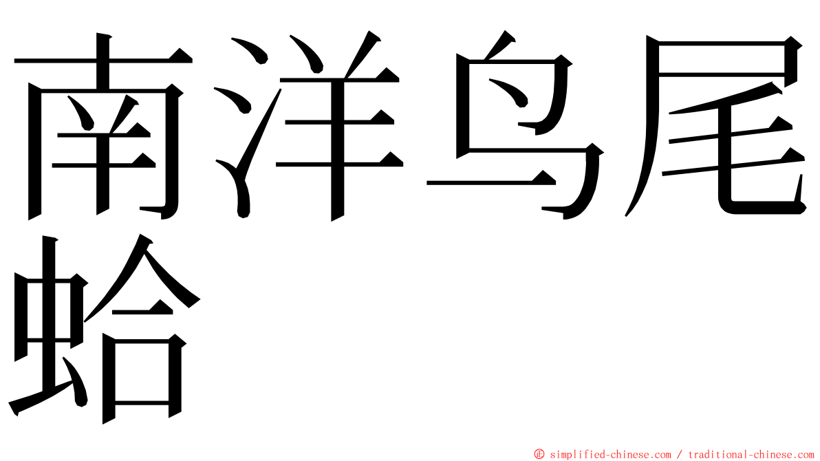 南洋鸟尾蛤 ming font