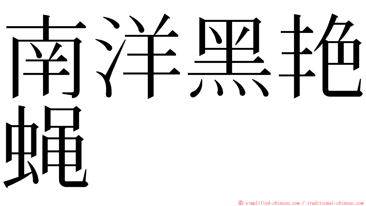 南洋黑艳蝇 ming font