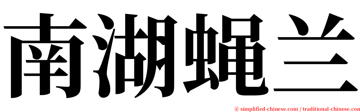 南湖蝇兰 serif font