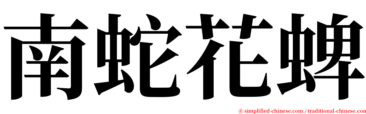 南蛇花蜱 serif font