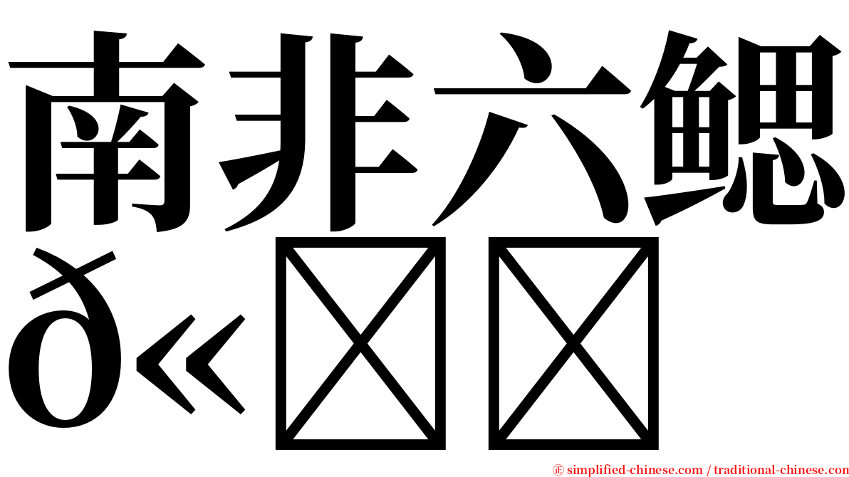 南非六鳃𫚉 serif font